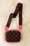 Brown, Hot Pink Trim Inspired Purse