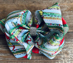 Striped Green Animal Bow