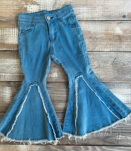 Flared Frayed Jeans