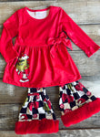 Red Checkered Green Animal Set