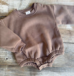 Mocha Cozy Bubble Romper