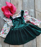 Green Velvet Pinafore