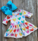 Rainbow Heart Skirted Onesie